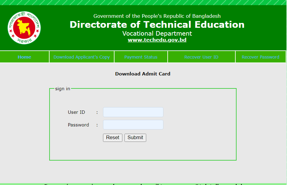 DTEV Exam Date Admit Card and Seat plan 2021-dtev.teletalk.com.bd